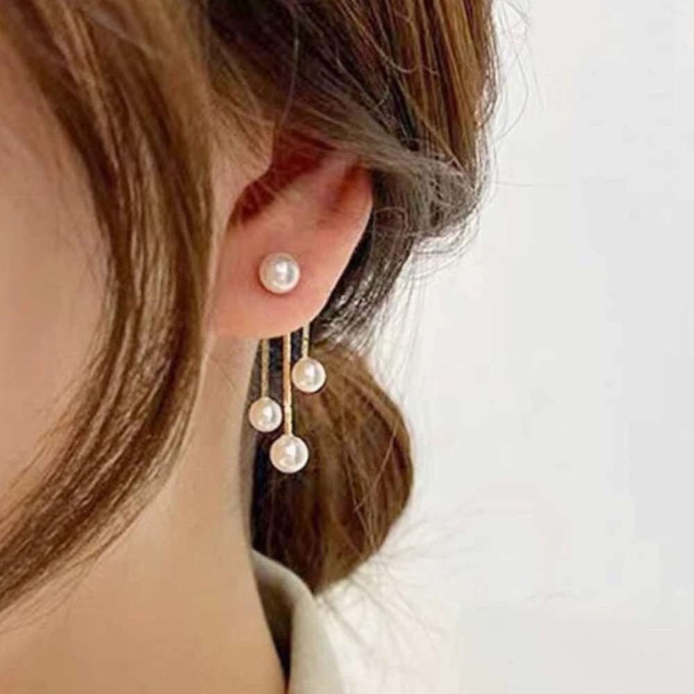 New Madewell 925 Sterling Silver Cultured Pearl Earring Jackets - Picture 7 of 16